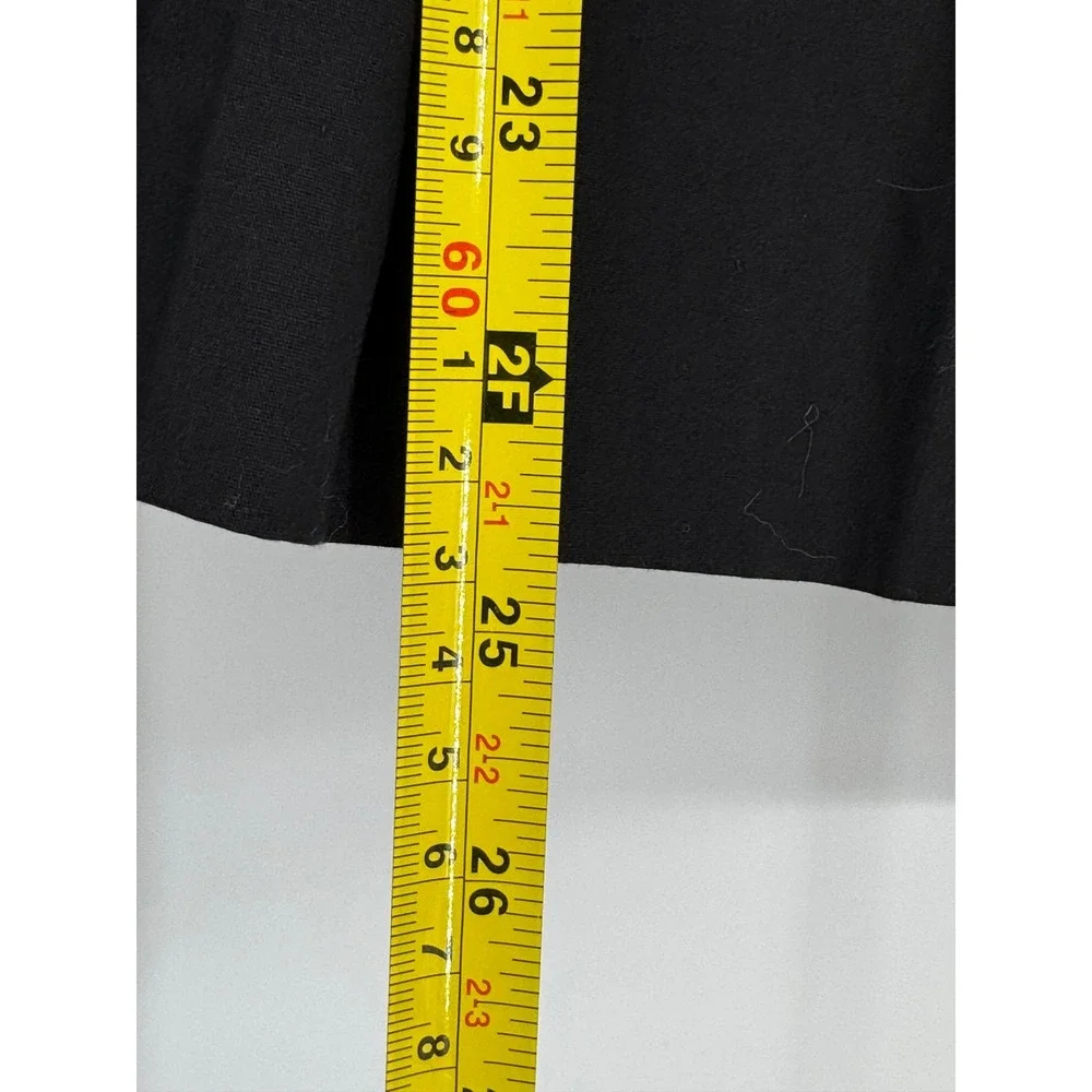 Chaps Womens Black Pleated Midi Skirt Size 10 Cotton Blend A-Line Career Preppy